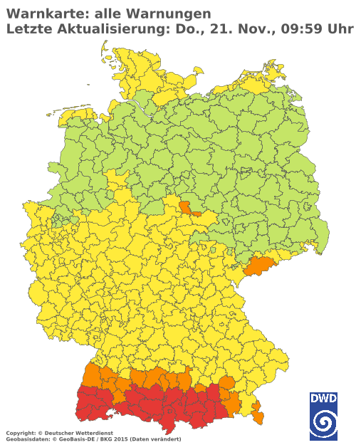 Aktuelle Wetterwarnungen für  Solingen